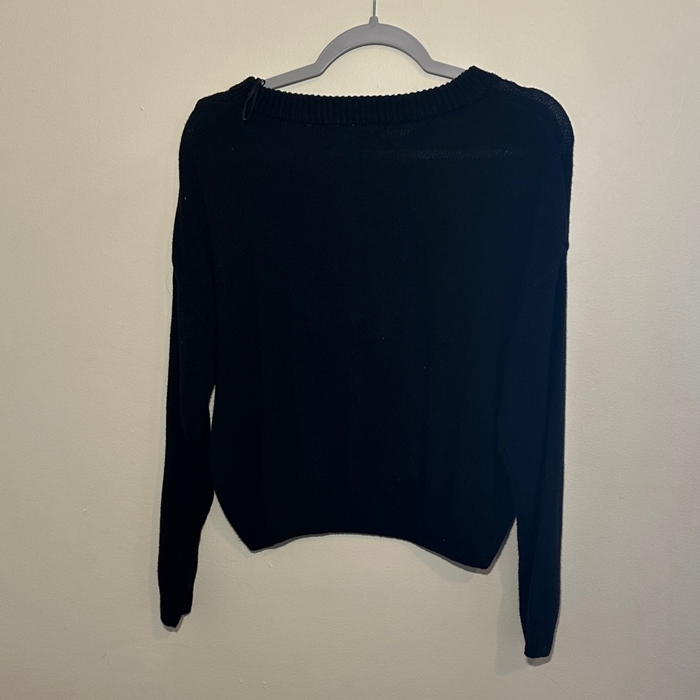 H&M Black Sweater with Red Playful Design - Picture 4 of 4